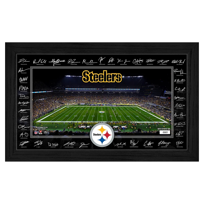 Highland Mint Pittsburgh Steelers 12" x 20" 2025 Signature Gridiron Panoramic Framed Photo