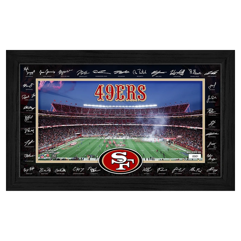 Highland Mint San Francisco 49ers 12" x 20" 2025 Signature Gridiron Panoramic Framed Photo