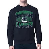 Men's Starter Navy Vancouver Canucks Team Grit Graphic Fleece Pullover Sweatshirt