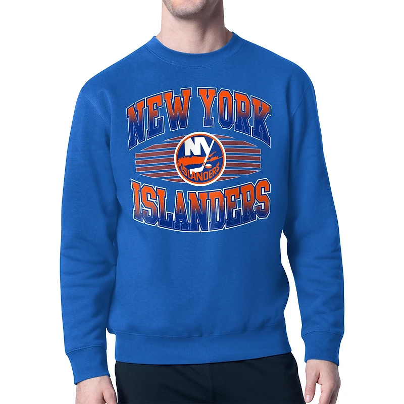 Men's Starter Royal New York Islanders Team Grit Graphic Fleece Pullover Sweatshirt