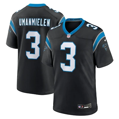Men's Nike Princely Umanmielen Black Carolina Panthers Team Game Jersey