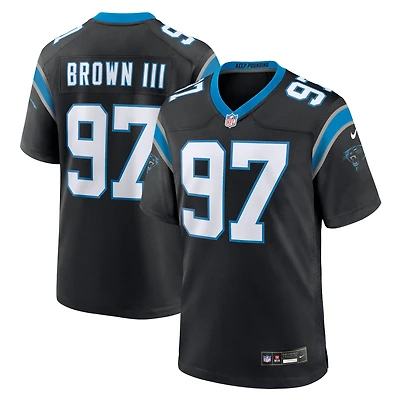 Men's Nike Bobby Brown III  Black Carolina Panthers Team Game Jersey