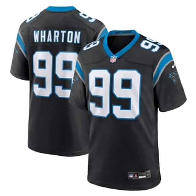 Men's Nike Tershawn Wharton  Black Carolina Panthers Team Game Jersey