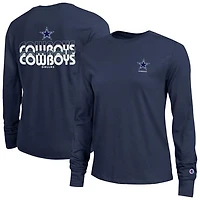 Women's Champion Navy Dallas Cowboys Core Long-Sleeve T-Shirt