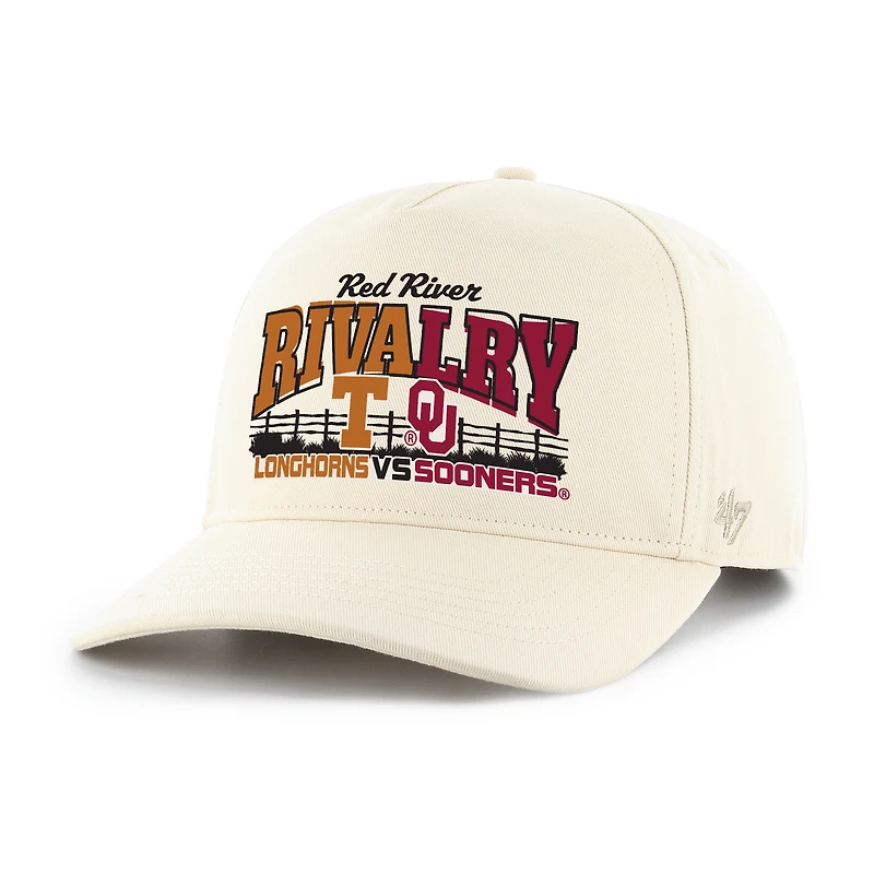 Men's '47 Cream Texas Longhorns vs. Oklahoma Sooners Red River Rivalry Showdown Fence Hitch Adjustable Hat