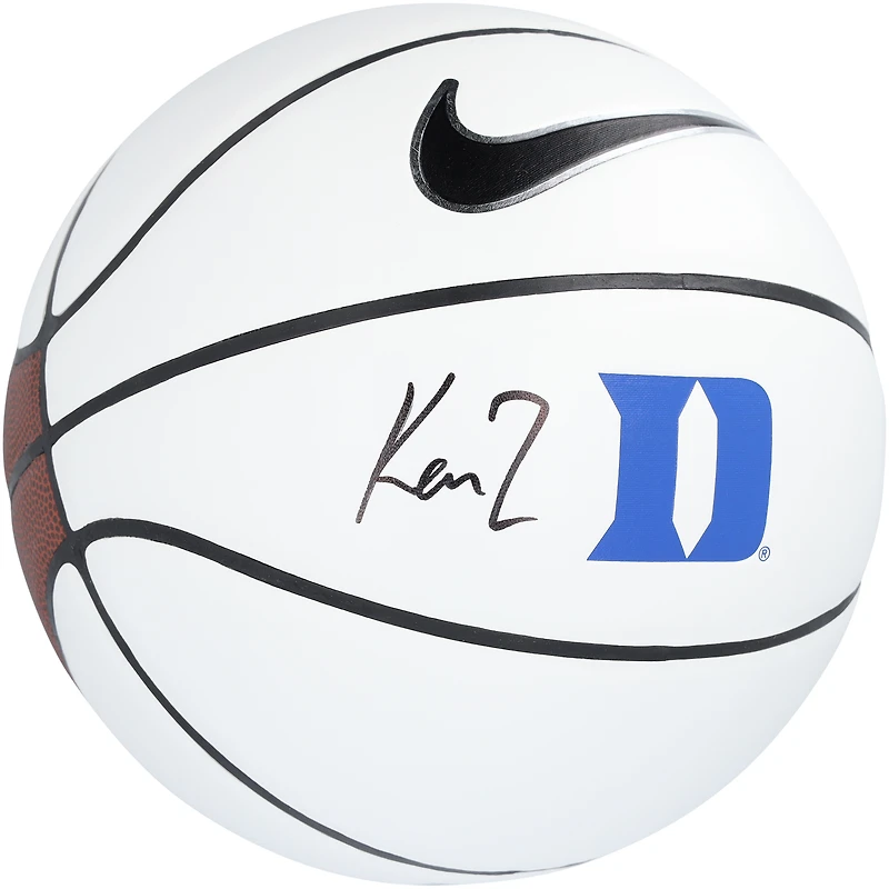 Kon Knueppel Duke Blue Devils Autographed Nike White Panel Basketball