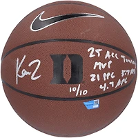 Kon Knueppel Duke Blue Devils Autographed Nike Replica Basketball with Multiple Inscriptions - Limited Edition #10/10