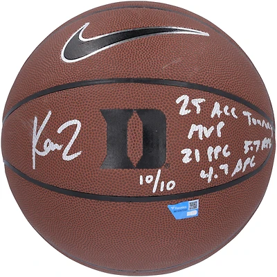 Kon Knueppel Duke Blue Devils Autographed Nike Replica Basketball with Multiple Inscriptions - Limited Edition #10/10