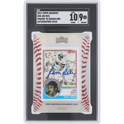 Jim Rice Boston Red Sox Autographed 2012 Topps Archives '83 Design Mini Framed #30 #24/25 SGC Authenticated 9/10 Card