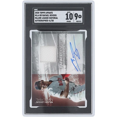 Rafael Devers Boston Red Sox Autographed 2020 Topps Update Major League Material Relic #MLA-RD #41/50 SGC Authenticated 9/10 Card