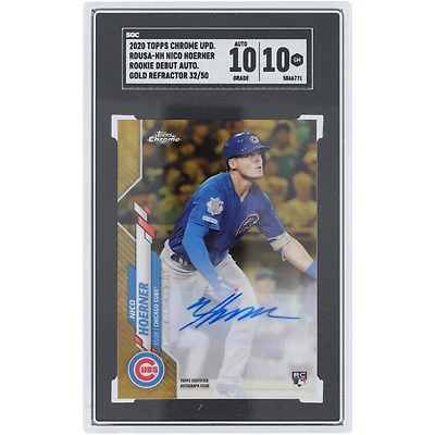 Nico Hoerner Chicago Cubs Autographed 2020 Topps Chrome Update Rookie Debut Gold Refractor #RDUSA-NH #32/50 SGC Authenticated 10/10 Rookie Card