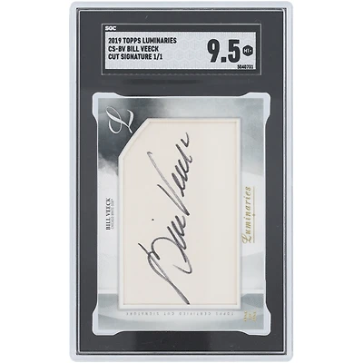 Bill Veeck Chicago White Sox Autographed 2019 Topps Luminaries Cut Signature #CS-BV #1/1 SGC Authenticated MT 9.5 Card