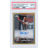 Kerry Carpenter Detroit Tigers Autographed 2024 Topps Chrome Update Gold Wave #AC-KCA #44/50 PSA Authenticated NM-MT 8 Card