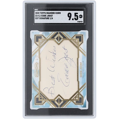 Eddie Joost Cincinnati Reds Autographed 2020 Topps Diamond Icons Cut Signature #CS-EJ #1/4 SGC Authenticated MT 9.5 Card with "Best Wishes" Inscription