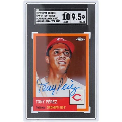 Tony Perez Cincinnati Reds Autographed 2022 Topps Chrome Platinum Anniversary Orange Refractor #CPA-TP #8/25 SGC Authenticated 9.5/10 Card