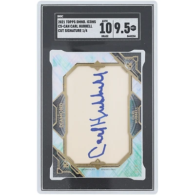 Carl Hubbell NY Giants Autographed 2021 Topps Diamond Icons Cut Signature #CS-CAH #1/4 SGC Authenticated 9.5/10 Card