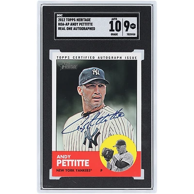 Andy Pettitte New York Yankees Autographed 2012 Topps Heritage Real One #ROA-AP SGC Authenticated 9/10 Card