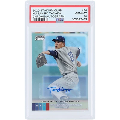 Masahiro Tanaka New York Yankees Autographed 2020 Topps Stadium Club Chrome #94 PSA Authenticated Gem MT 10 Card