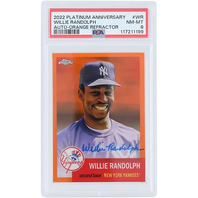 Willie Randolph New York Yankees Autographed 2022 Topps Platinum Anniversary Orange Refractor #CPA-WR #13/25 PSA Authenticated NM-MT 8 Card