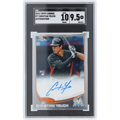 Christian Yelich Miami Marlins Autographed 2013 Topps Chrome #CY SGC Authenticated 9.5/10 Rookie Card