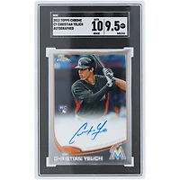 Christian Yelich Miami Marlins Autographed 2013 Topps Chrome #CY SGC Authenticated 9.5/10 Rookie Card