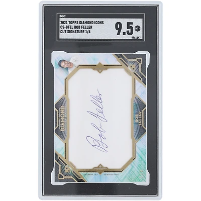 Bob Feller Cleveland Indians Autographed 2021 Topps Diamond Icons Cut Signature #CS-BFEL #1/4 SGC Authenticated MT 9.5 Card