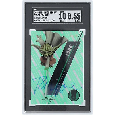 Tom Kane Star Wars Autographed 2016 Topps High Tek Green Cube Diffractor #SW-37 #2/10 SGC Authenticated 8.5/10 Card