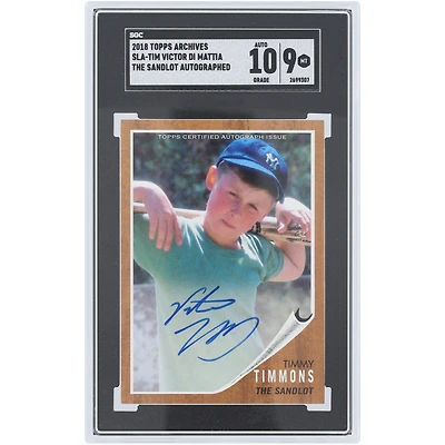 Victor DiMattia The Sandlot Autographed 2018 Topps Archives Timmy Timmons #SLA-TIM SGC Authenticated 9/10 Card