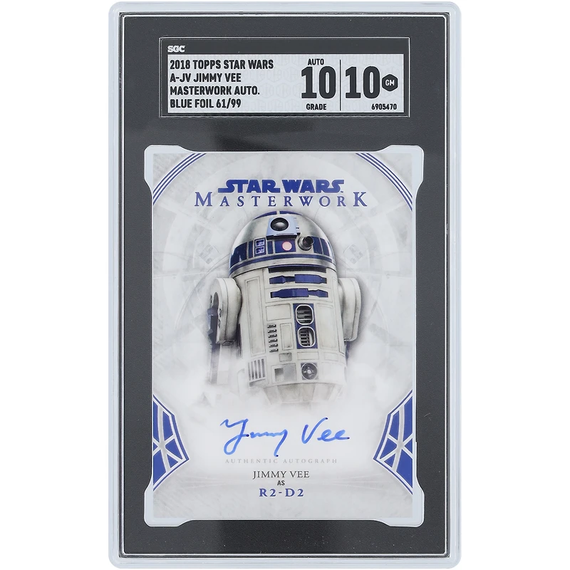 Jimmy Vee Star Wars Autographed 2018 Topps Masterwork Blue Foil #A-JV #61/99 SGC Authenticated 10/10 Card