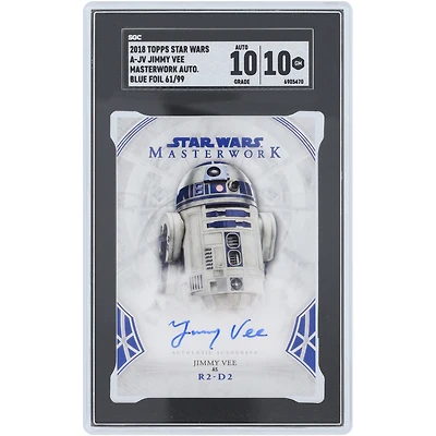 Jimmy Vee Star Wars Autographed 2018 Topps Masterwork Blue Foil #A-JV #61/99 SGC Authenticated 10/10 Card
