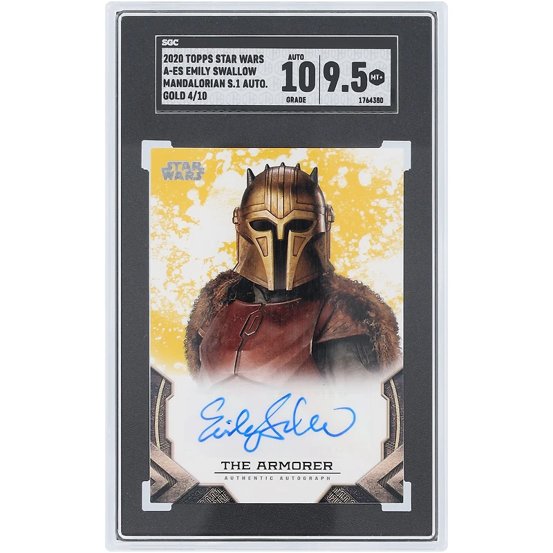 Emily Swallow Star Wars Autographed 2020 Topps Mandalorian Gold #A-ES #4/10 SGC Authenticated 9.5/10 Card