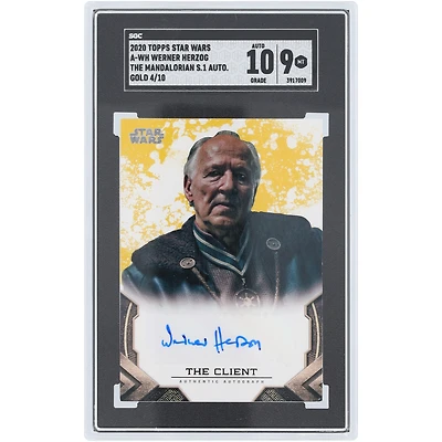 Werner Herzog Star Wars Autographed 2020 Topps Mandalorian Gold #A-WH #4/10 SGC Authenticated 9/10 Card