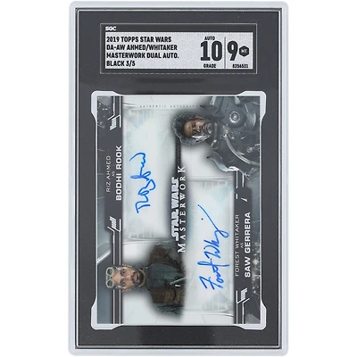Riz Ahmed & Forest Whitaker Star Wars Autographed 2019 Topps Masterwork Black #DA-AW #3/5 SGC Authenticated 9/10 Card