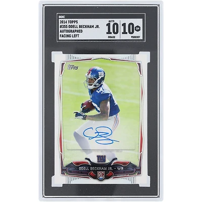 Odell Beckham Jr. New York Giants Autographed 2014 Topps Facing Left #355 SGC Authenticated 10/10 Rookie Card
