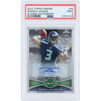 Russell Wilson Seattle Seahawks Autographed 2012 Topps Chrome Stands #40 PSA Authenticated 9 Rookie Card