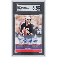 Jim Plunkett Oakland Raiders Autographed 2011 Topps Gold Super Bowl Legends #SBA-XV #5/10 SGC Authenticated 8.5 Card