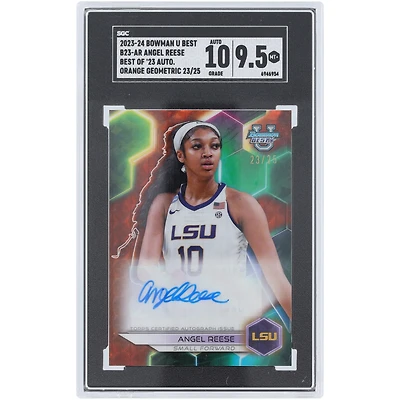 Angel Reese LSU Tigers Autographed 2023-24 Bowman U Best Best Of '23 Orange Geometric #B23-AR #23/25 SGC Authenticated 9.5/10 Card