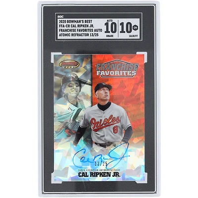 Cal Ripken Jr. Baltimore Orioles Autographed 2020 Bowman's Best Franchise Favorites Atomic Refractor #FFA-CR #13/25 SGC Authenticated 10/10 Card