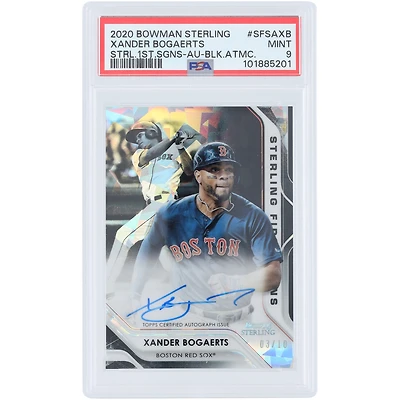 Xander Bogaerts Boston Red Sox Autographed 2020 Bowman Sterling Black Atomic #SFSA-XB #3/10 PSA Authenticated Mint 9 Card