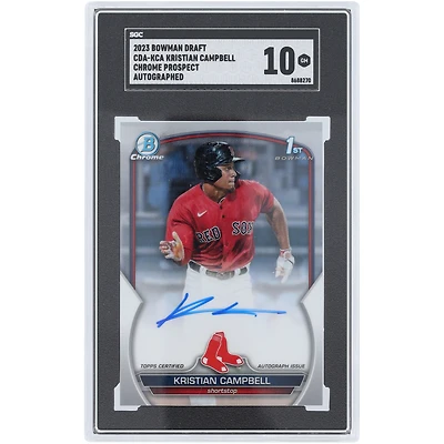 Kristian Campbell Boston Red Sox Autographed 2023 Bowman Draft Chrome Prospects 1st Bowman #CDA-KCA SGC Authenticated GM 10 Card