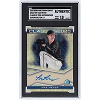 Max Meyer Miami Marlins Autographed 2020 Bowman Chrome Draft Class of 2020 Superfractor #C20A-MM #1/1 SGC Authenticated Auto 10 Card
