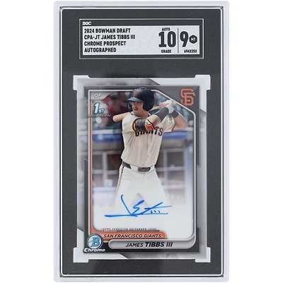 James Tibbs III San Francisco Giants Autographed 2024 Bowman Draft Chrome Prospects 1st Bowman #CPA-JT SGC Authenticated 9/10 Card