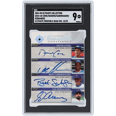 David Cone, Dwight Gooden, Bret Saberhagen & Sid Fernandez New York Mets Autographed 2006 Upper Deck Ultimate Collection Ensemble Quad #UES4-48 #15/25 SGC Authenticated MT 9 Card