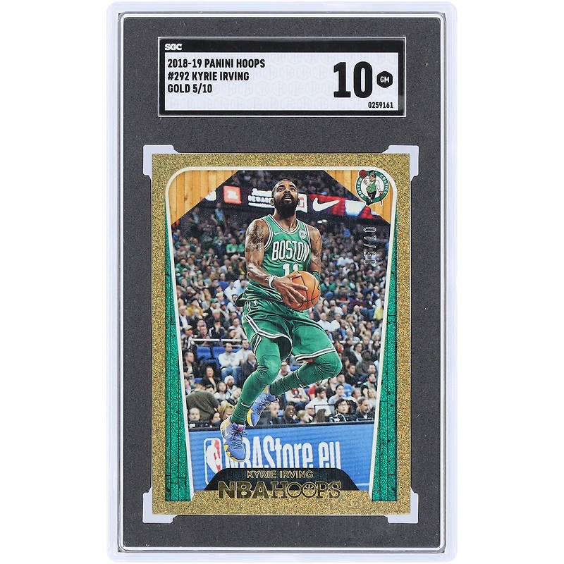Kyrie Irving Boston Celtics 2018-19 Panini Hoops Gold #292 #5/10 SGC Authenticated 10 Card