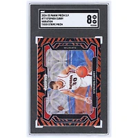 Stephen Curry Davidson Wildcats 2024-25 Panini Prizm Draft Pick Tiger Stripe Prizm Variation #77 SGC Authenticated 8 Card