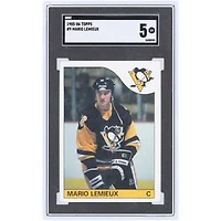Mario Lemieux Pittsburgh Penguins 1985-86 Topps #9 SGC Authenticated 5 Rookie Card