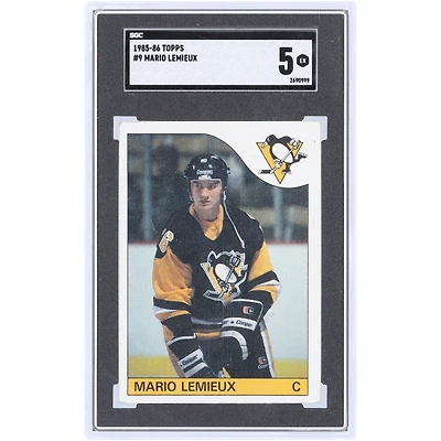 Mario Lemieux Pittsburgh Penguins 1985-86 Topps #9 SGC Authenticated 5 Rookie Card