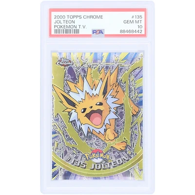 Jolteon Pokemon 2000 Topps Chrome TV Animation Series #135 PSA Authenticated 10 Card