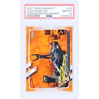 Lewis Hamilton Mercedes-AMG Petronas F1 Team 2021 Topps Chrome Orange Sapphire Edition #151 #6/25 PSA Authenticated 10 Card