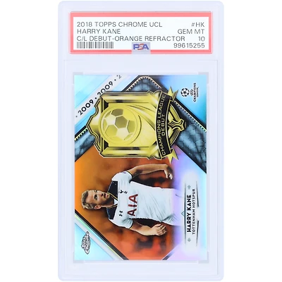 Harry Kane Tottenham Hotspur 2018 Topps Chrome UEFA Champions League Orange Refractor Champions League Debut #CLD-HK #16/25 PSA Authenticated 10 Card